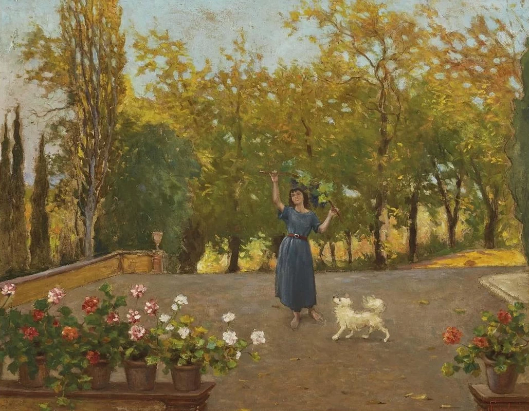 Giochi davanti alla casa del pittore a Fauglia